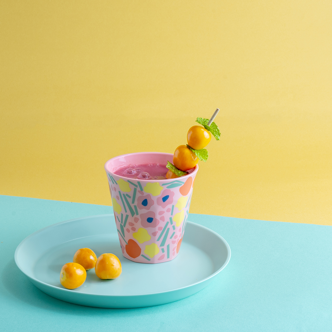 Beker Nora Blooms Sweet Pink M Koziol