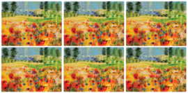 6 Placemats (30,5 cm.) - Pimpernel Impressionists Flowers