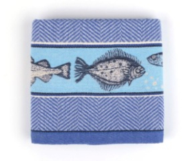 Theedoek Fish Royal Blue Bunzlau Castle
