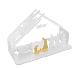 Kerststal Bark Crib White - Alessi