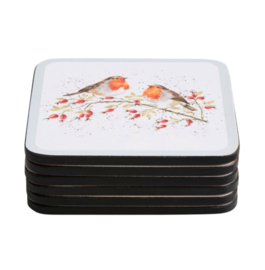 6 Onderzetters Festive Friends Wrendale Designs Pimpernel