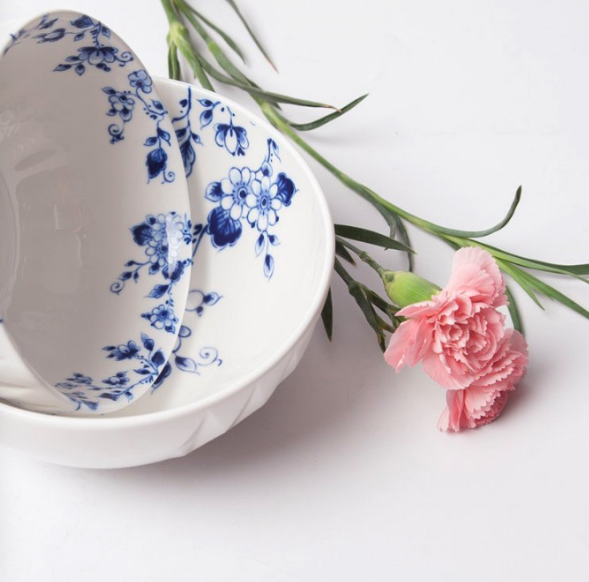 Schaaltje Blauw Vouw Heinen Delfts Blauw