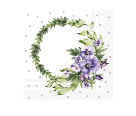 Cocktail Servetten Pansy Wreath Ihr