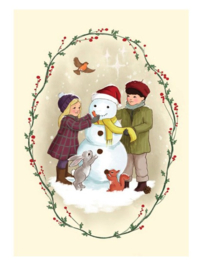 Ansichtkaart Woodland Snowman Belle & Boo