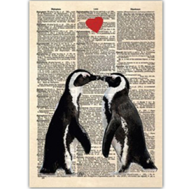 Wenskaart 'The Penguin Lovers' - Art Press