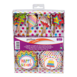 Cupcakevormpjes & Decoprikkers Birthday - Patisse