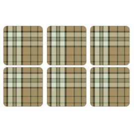 Onderzetters (6) - Pimpernel Tartan Green