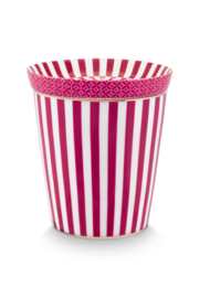 Beker & Theetip Royal Stripes Dark Pink - Pip Studio