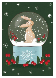 Ansichtkaart Snow Globe Bunny Belle & Boo