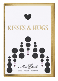 Ansichtkaart & Envelop Kisses & Hugs - Miss Étoile
