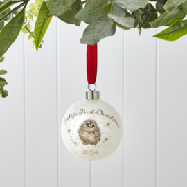 Kerstbal Baby's First Christmas Wrendale Designs