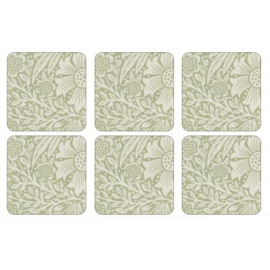 6 Onderzetters Morris & Co Marigold Green - Pimpernel