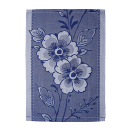 Theedoek Bloem Heinen Delfts Blauw