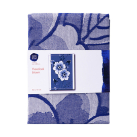 Theedoek Bloem Heinen Delfts Blauw
