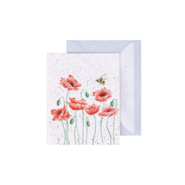 Kaartje Poppies and Bee - Wrendale Designs