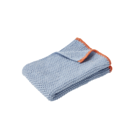 Gebreide Handdoek Blue/Orange - Hübsch