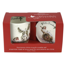 Mok & Onderzetter 'Winter Friends' - Wrendale Designs