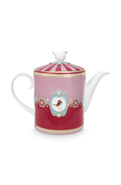 Theepot Medallion Red Pink Love Birds - Pip Studio