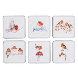 6 Onderzetters Festive Friends Wrendale Designs Pimpernel