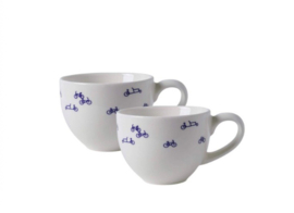 Set Espressomokken de blauwe fiets Heinen Delfts Blauw