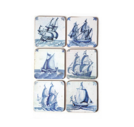 Onderzetters Delfts Blauwe Tegels Schepen Rijksmuseum