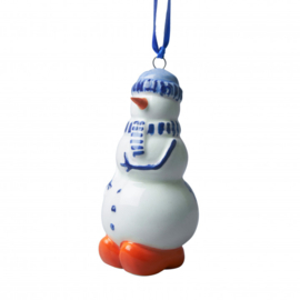 Kerstornament Sneeuwpop - Heinen Delfts Blauw