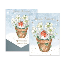 Set 8 Kerstkaarten Season's Tweetings Wrendale Designs