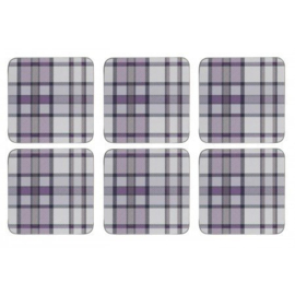 Onderzetters (6) - Pimpernel Tartan Mauve