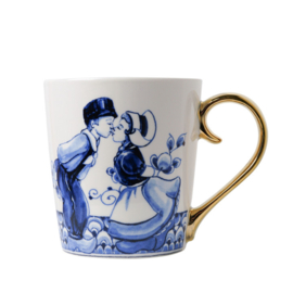 Mok Kissing Couple Goud - Heinen Delfts Blauw