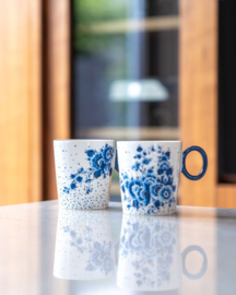 Mok Stip Bloementooi Heinen Delfts Blauw