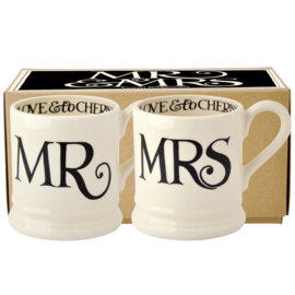 1/2 Pt Mokken 'Mr & Mrs Black Toast'- Emma Bridgewater