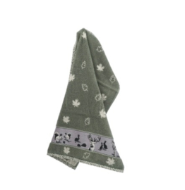 Keukendoek Forest Animals Dark Green Bunzlau Castle