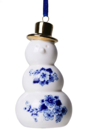 Kerstornament Sneeuwpop Goud Heinen Delfts Blauw