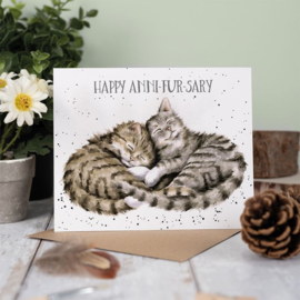 Kaart 'Happy Anni-Fur-Sary' - Wrendale Designs