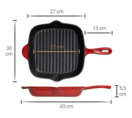 Gietijzeren Grillpan Rood - Blackwell