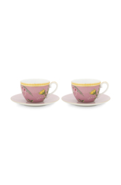 Cadeauset 2 Kop & Schotels Pink (280 ml.) - Pip Studio La Majorelle