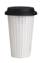 Travel Mug Gold Stripes - Sema Design