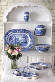 Fruittest met Onderschotel - Spode Blue Italian