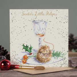 Kerstkaart Santa's Little Helper - Wrendale Designs
