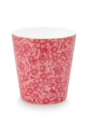 Beker Royal Stripes Flower Dark Pink - Pip Studio