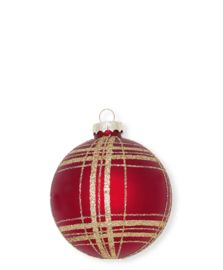 Kerstbal Check Red & Gold - GreenGate