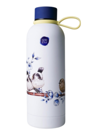 Thermosfles Bosvogels Heinen Delfts Blauw