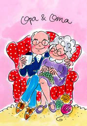 Wenskaart Opa & Oma Blond Amsterdam