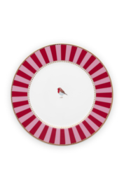 Gebaksbord Red Pink Stripes Love Birds - Pip Studio