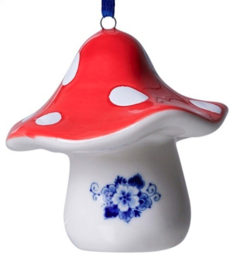 Ornament Paddenstoel Hoedje Heinen Delfts Blauw