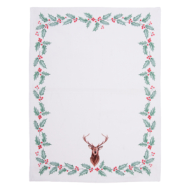 Theedoek Holly Christmas Deer - Clayre & Eef