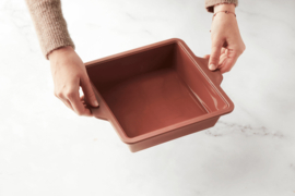 Vierkante Bakvorm Vintage Maroon Point-Vergule