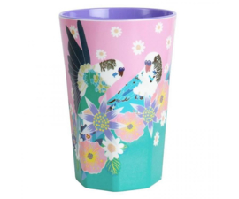 Beker Melamine Singing Birds Budgies Pink - Ginger