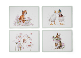 4 Placemats Wild Flowers Wrendale Designs - Pimpernel