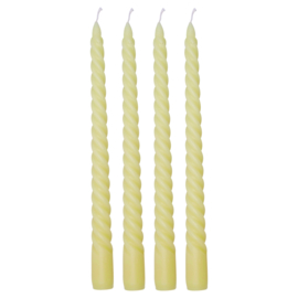 4 Kaarsen Twisted Pale Yellow - GreenGate